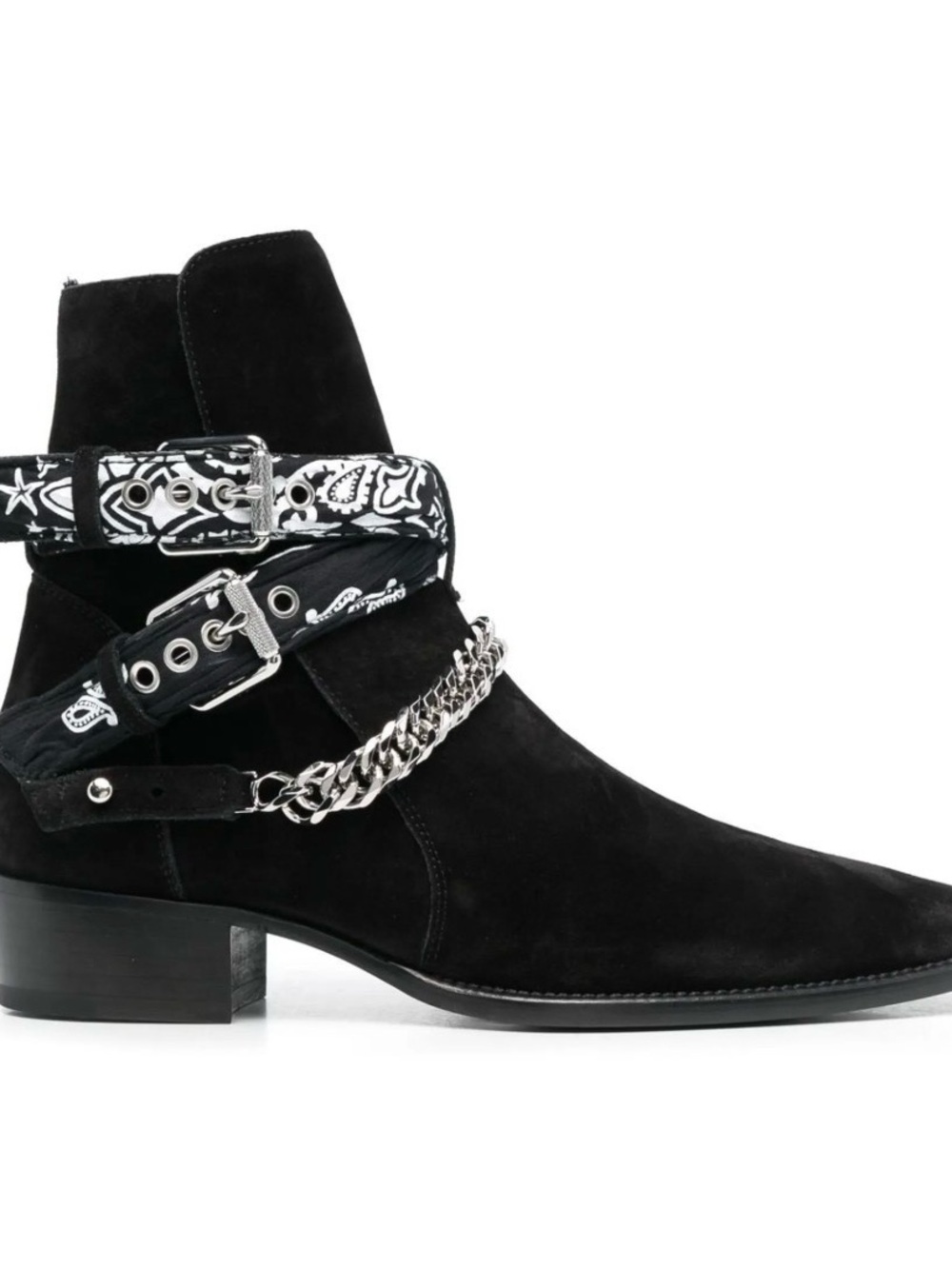 AMIRI Black  Bandana Buckle Boot Suede